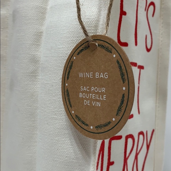 3/$12 Wine Canvas Bag ‘LET’S GET MERRY’ NWT - Picture 4 of 6